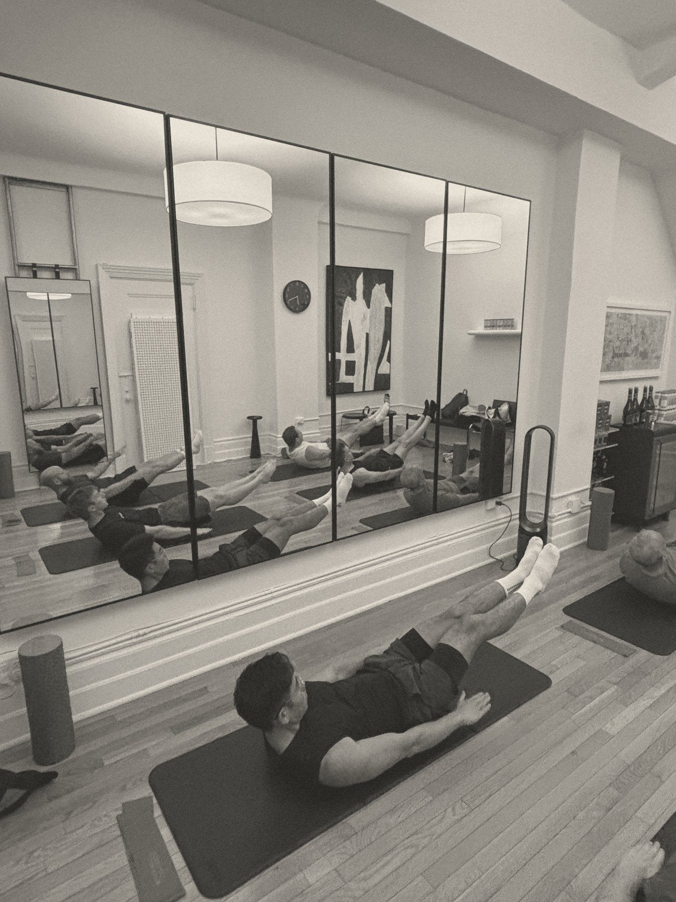 Men's Mat Class special event in front of the studio mirrors at Will Taylor Studio