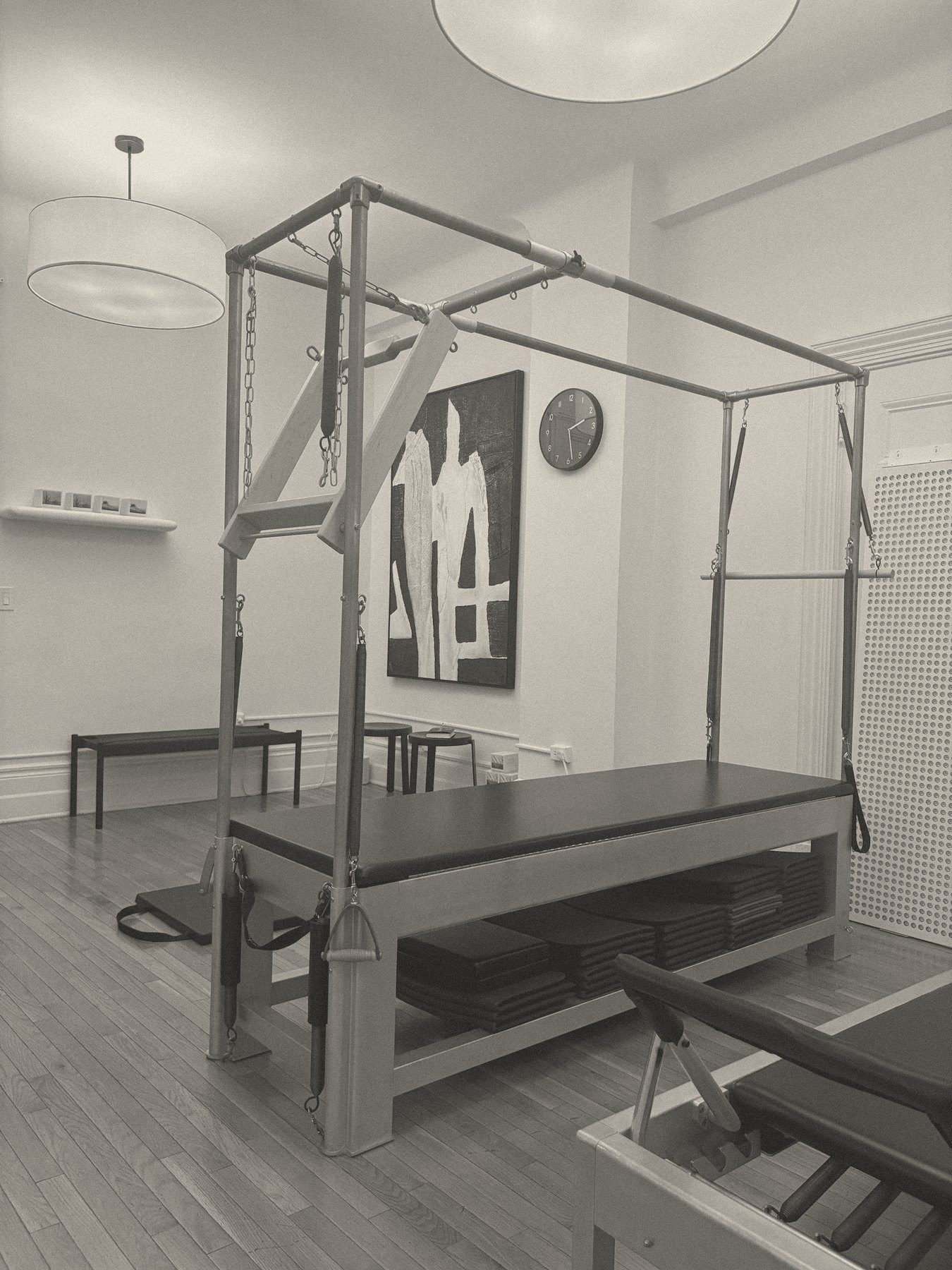 Classical Pilates Cadillac with push-through bar and springs in the private studio, Will Taylor Studio, Flatiron NYC
